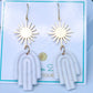 Golden Sun White Clay Earrings
