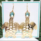 Caribbean Blue & Gold Sea Turtle Earrings