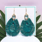 Gorgeous Green Raffia Wrapped Earrings