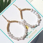 Cape Cod Pearl & Gold Beaded Hoop Dangle Earrings