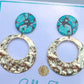 Gold & Turquoise Clay Seaside Earrings