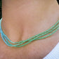 Tri Layer Blue & Green Ombre Crystal Necklace