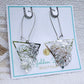 Silver Tropical Monstera Geometric Earrings