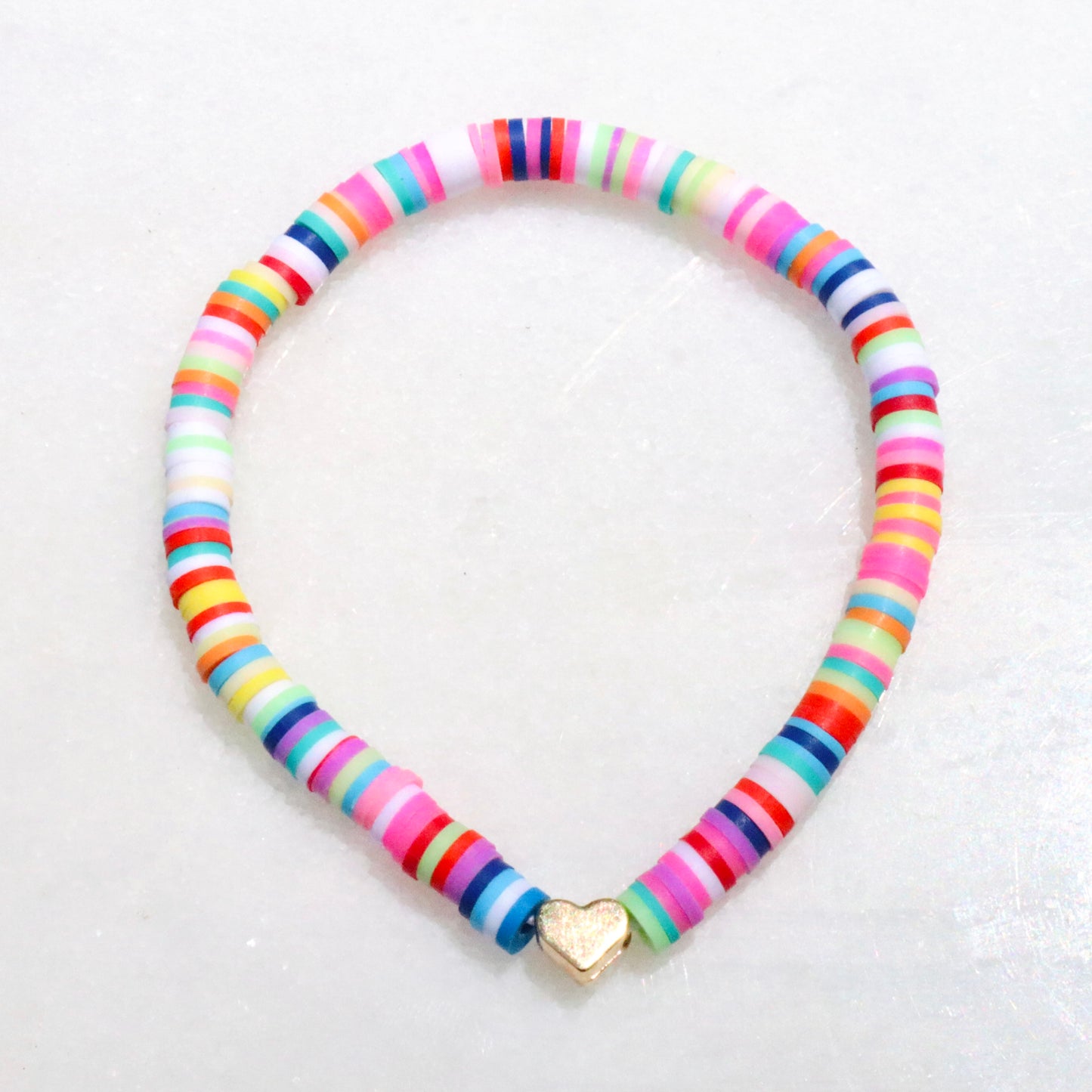 Colorful Clay Heart Bracelet