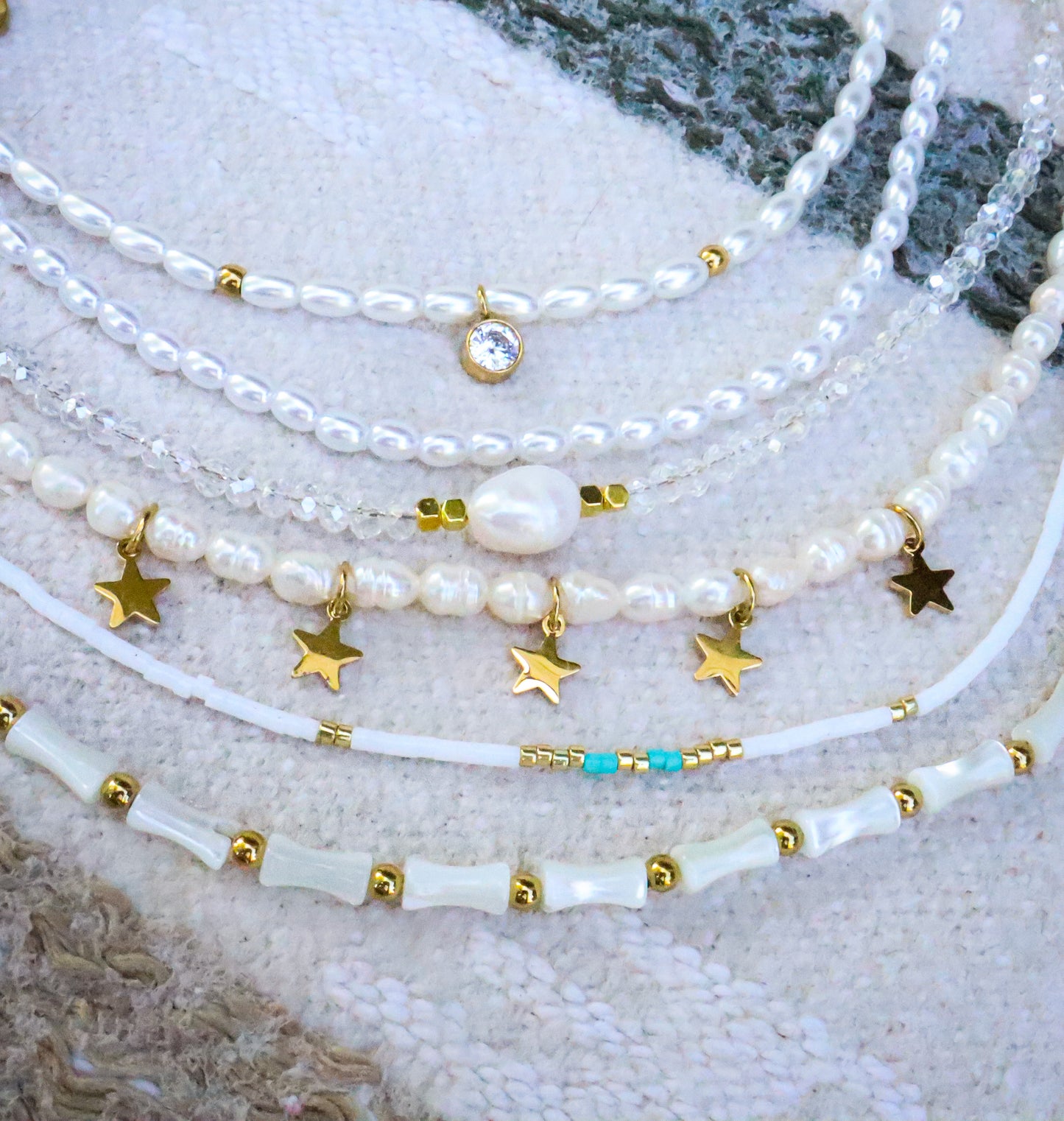 Pearl Beaded CZ Choker Necklace