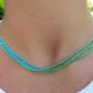Tri Layer Blue & Green Ombre Crystal Necklace