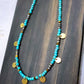 Turquoise & Gold Crystal Necklace