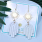 Golden Sun White Clay Earrings