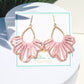 Sanibel Sunset Mauve Pink Raffia Wrapped Earrings