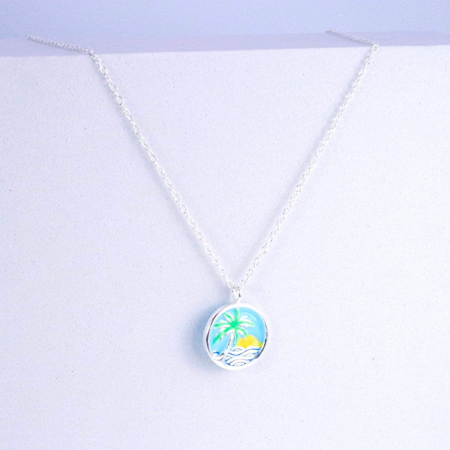 Sterling Silver Tropical Island Necklace