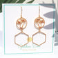 Gold Palm Tree Geometric Earrings