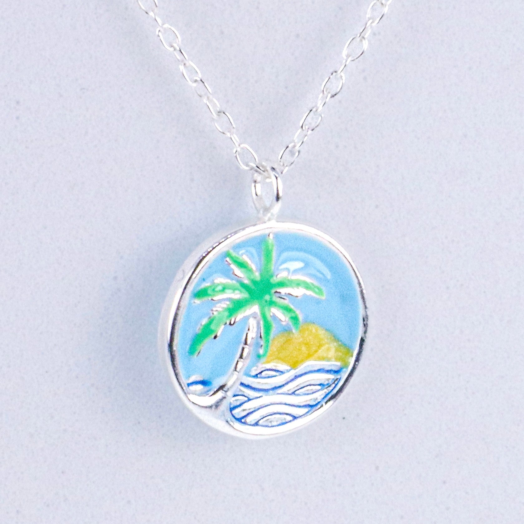 Sterling Silver Tropical Island Necklace