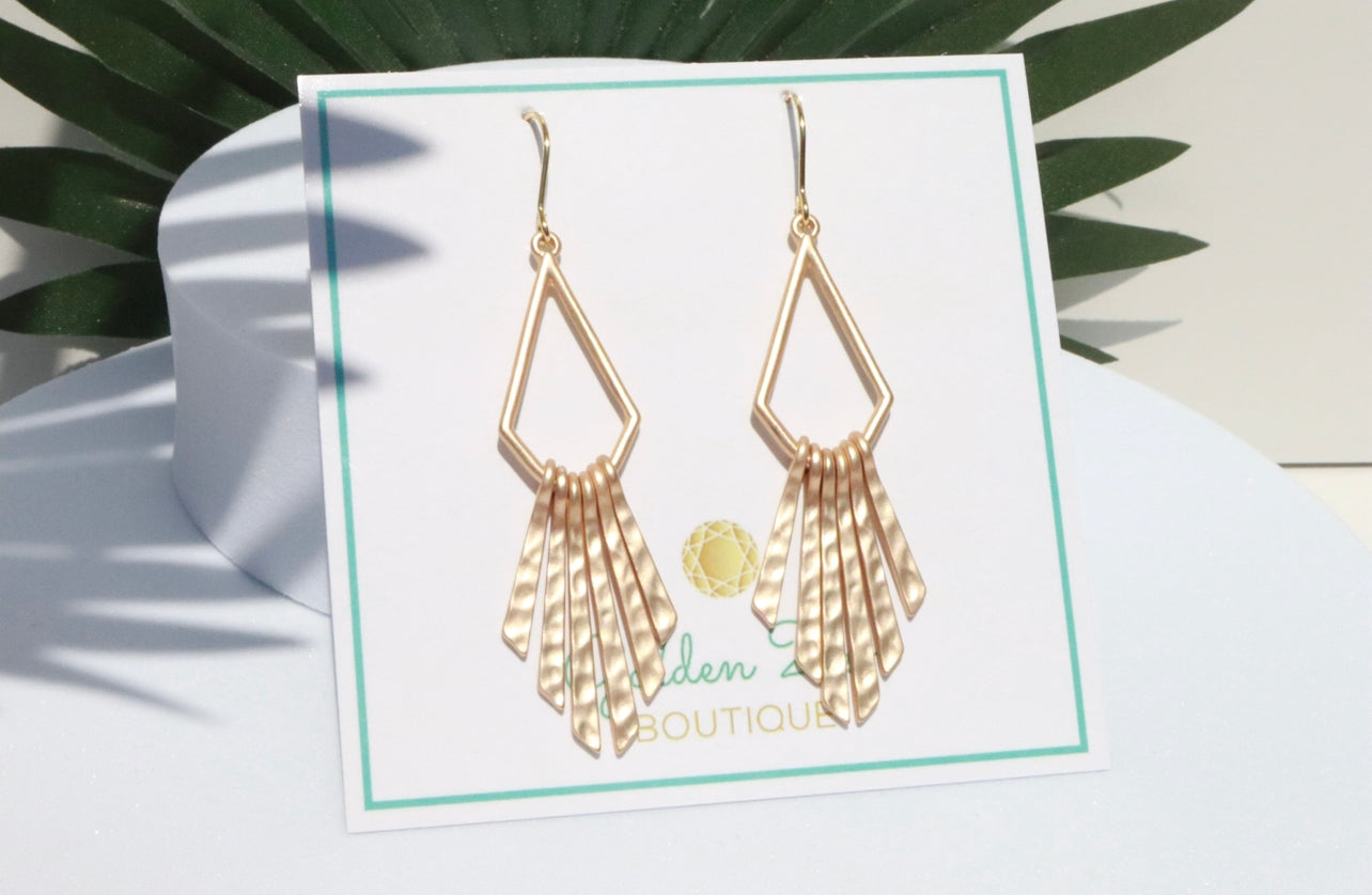 Matte Hammered Gold Panama Earrings