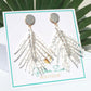 2 Tone Gold & Silver Hammered Tropical Palm Leaf Earrings