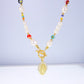 Fresh Water Pearl Millifiori Bead Toggle Clasp Religious Necklace