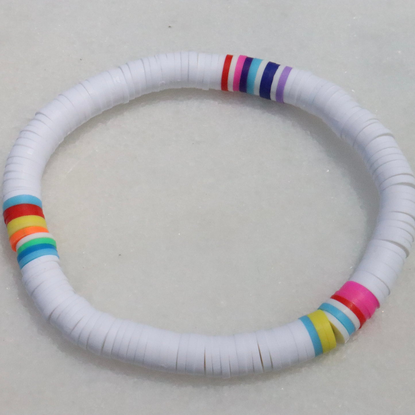 White & Multicolor Clay Bracelet