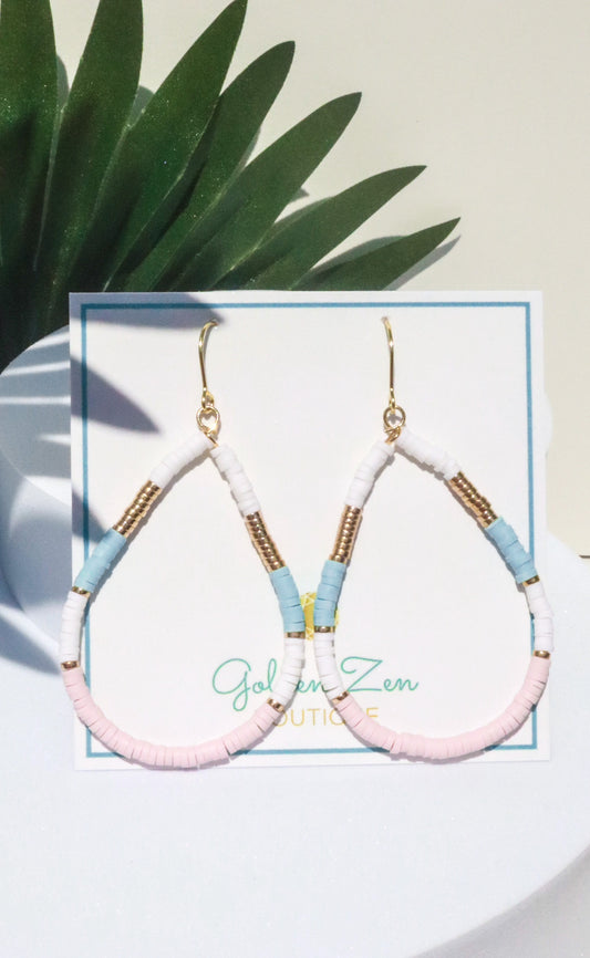 Cotton Candy Pink & Blue Clay Earrings