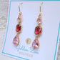 Elegant Gold & Pink Crystal Earrings