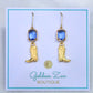 Blue Sapphire Crystal & Gold Cowgirl Boot Earrings