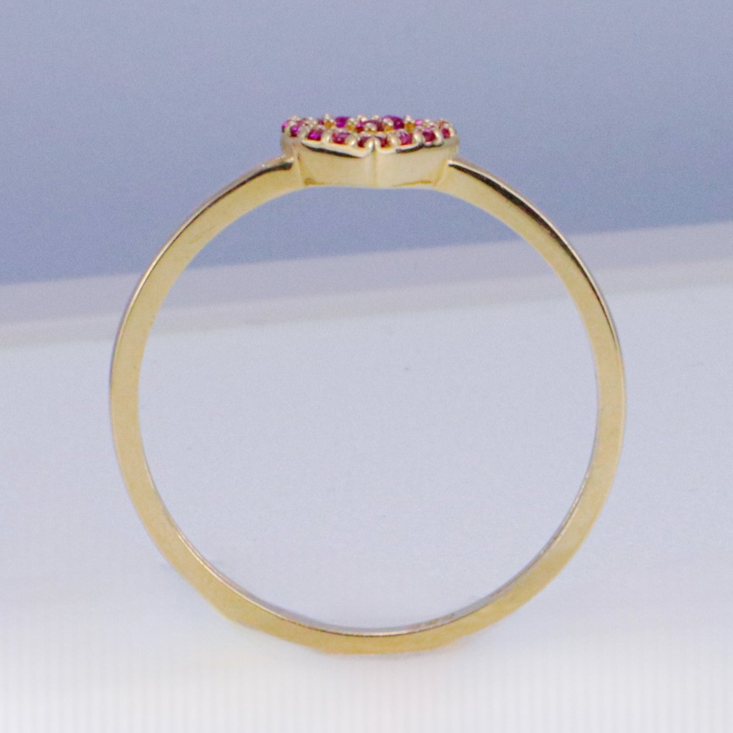14k Gold Ruby Heart Ring Size 7.5