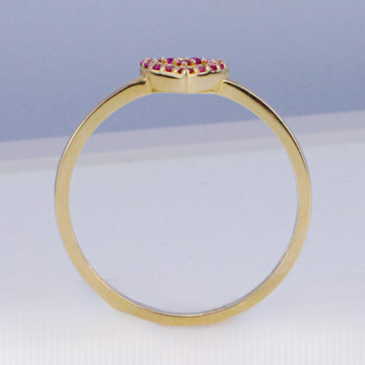 14k Gold Ruby Heart Ring Size 7.5