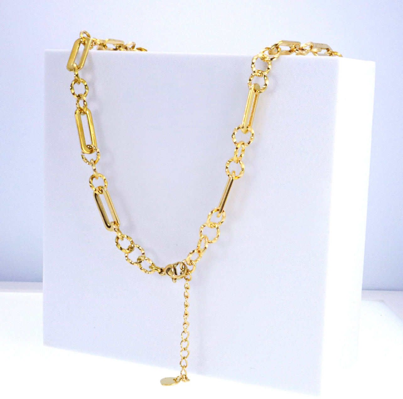 Gold Sparkle Chain Link Necklace