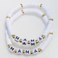 Mama White Clay Word Bracelet