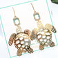 Caribbean Blue & Gold Sea Turtle Earrings