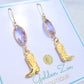 Lavender Purple & Gold Cowgirl Boot Earrings