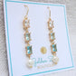 Aquamarine Crystal & Fresh Water Pearl Earrings.