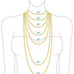Large Gold Figaro Chain Statement Necklace