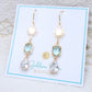 Aquamarine Crystal & Gold Star Earrings.
