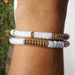 White & Gold Clay Bracelet