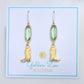 Jolene Green & Gold Cowgirl Boot Earrings