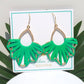 Emerald Coast Electric Green Raffia Wrapped Earrings