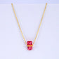 Hot Pink Crystal October Birthstone Necklace
