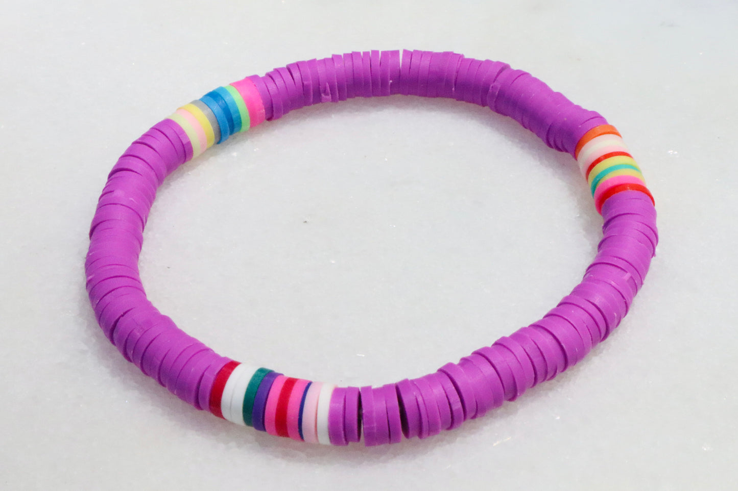 Purple Multicolor Clay Bracelet
