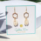 Gold Hexagon Cowrie Shell Earrings