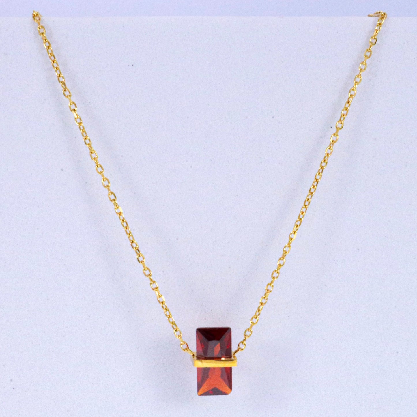 Ruby Red Crystal July Birthstone Necklace