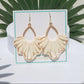 Beige Sugar Sand Raffia Wrapped Earrings