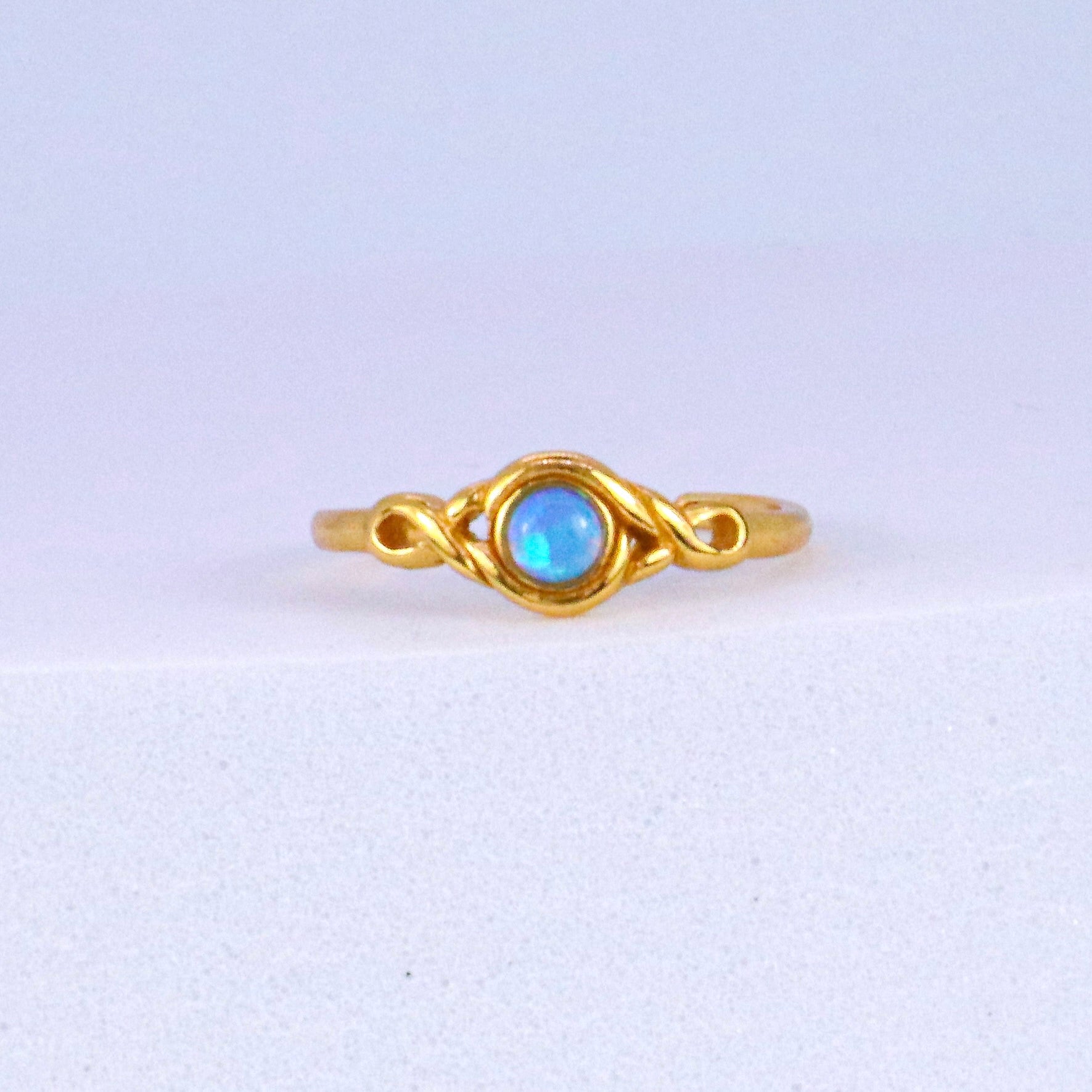 Blue Opal & 14k Gold over Sterling Silver Toe Ring