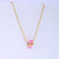 Baby Pink Crystal October Birthstone Necklace
