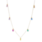 14k Gold over Sterling Silver Multicolor Baguette Necklace