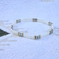Silver, Gold & White Stretch Bracelet