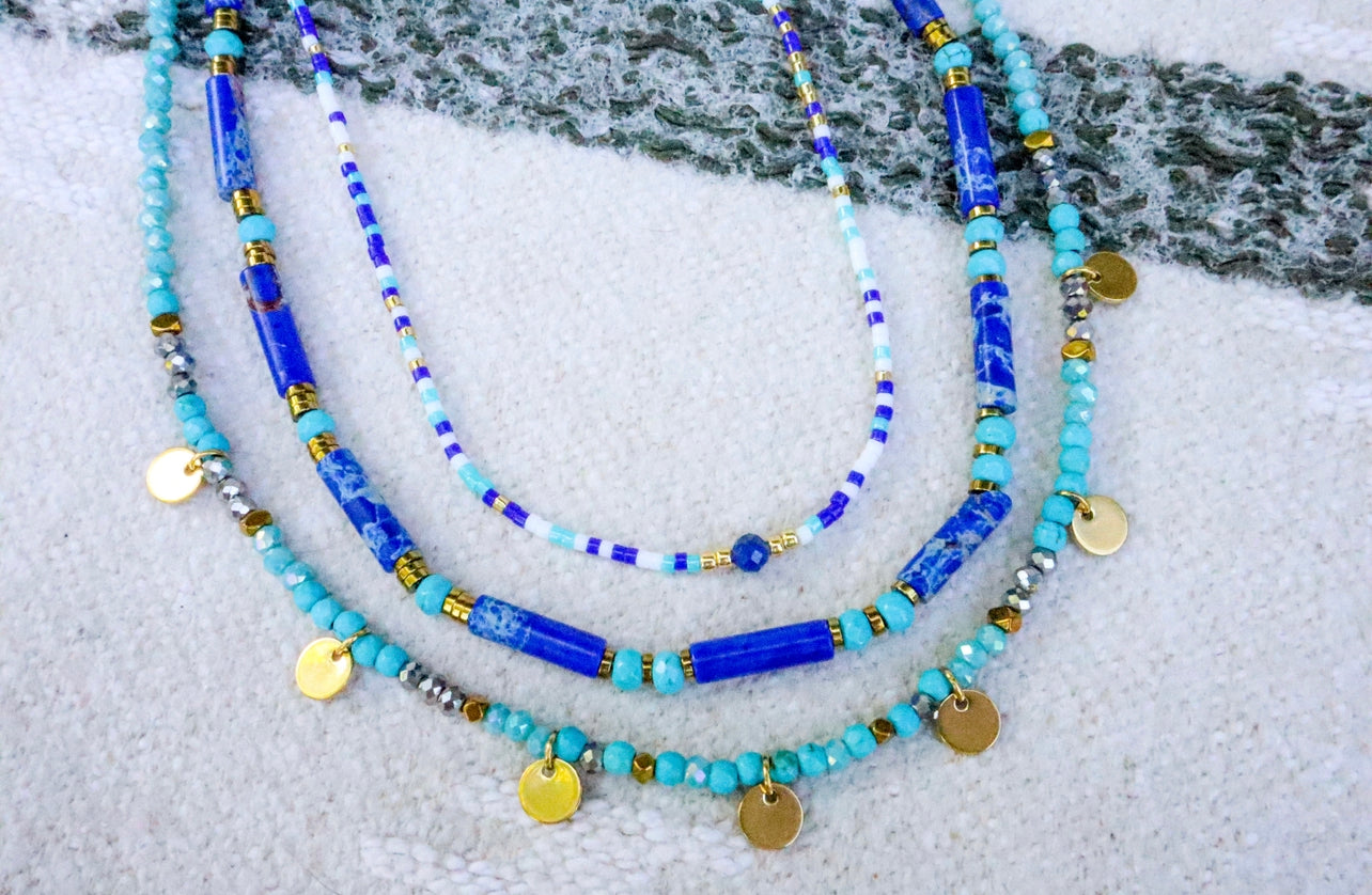 Lapis & Turquoise Beaded Necklace
