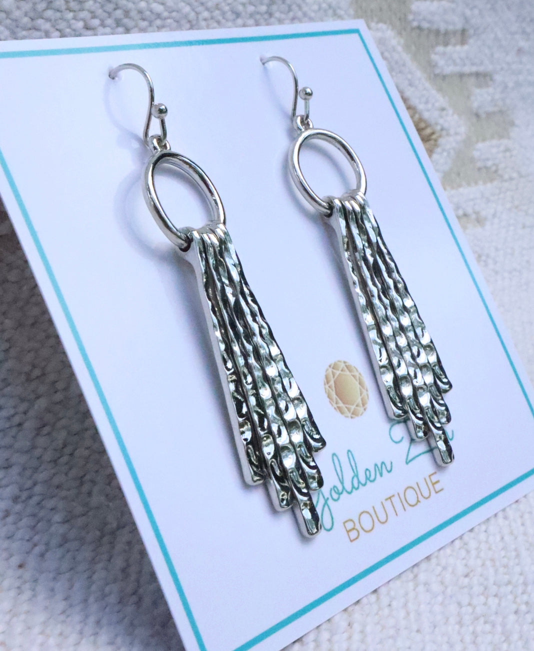 Silver Hammered Statement Earrings