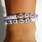 Mama White Clay Word Bracelet