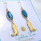 Blue Jean Crystal & Gold Cowgirl Boot Earrings