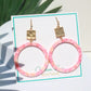 Tropical Vacay Pink & Gold Dangle Earrings