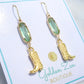 Jolene Green & Gold Cowgirl Boot Earrings
